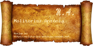 Molitorisz Antónia névjegykártya